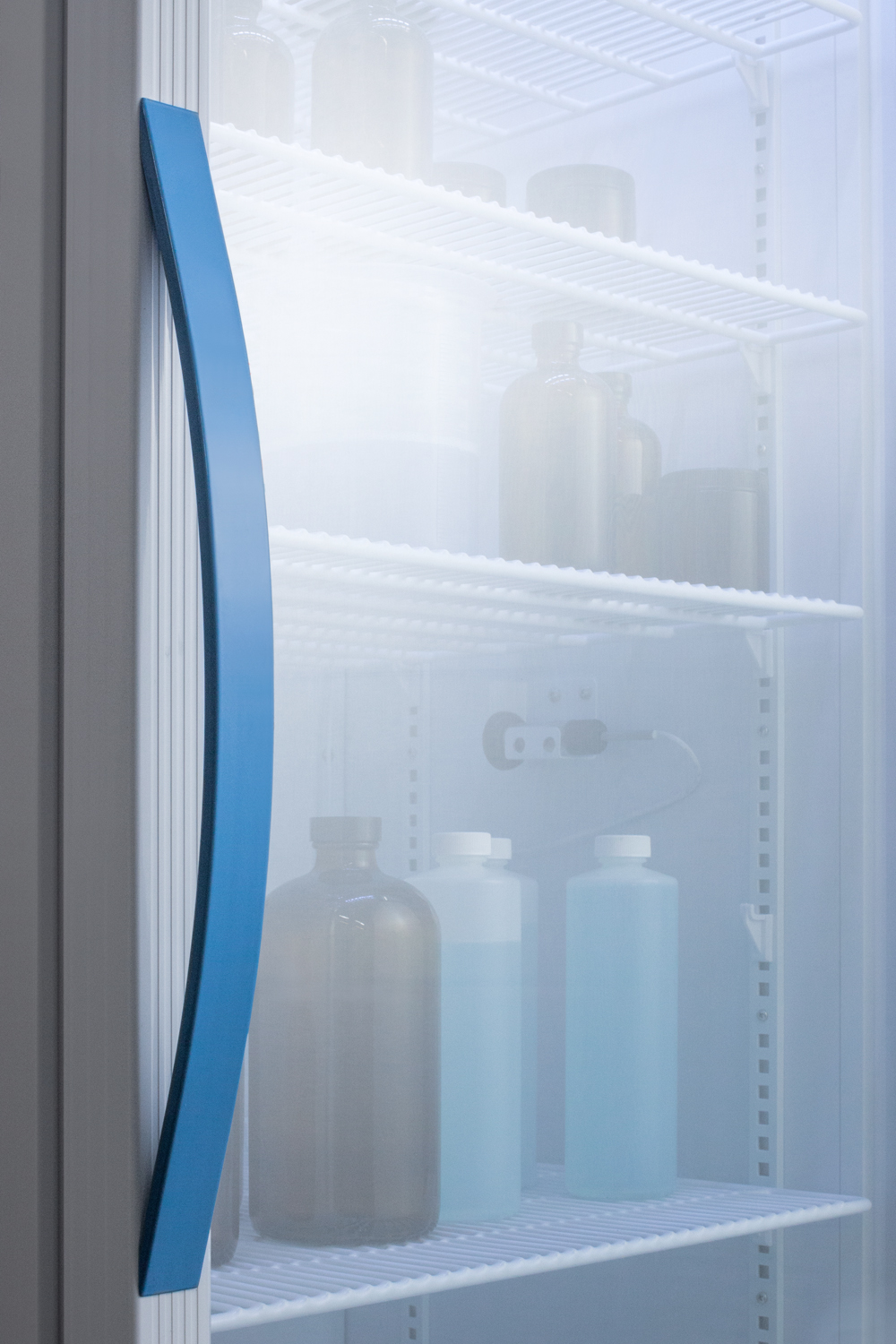 Performance series Med-Lab 3 cu.ft. glass door counter height all-refrigerator with antimicrobial silver-ion handle and hospital grade cord with 'green dot' plug
